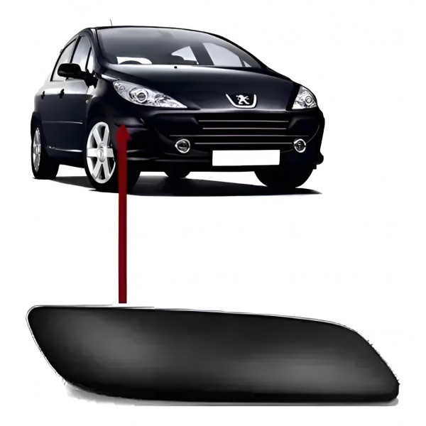 Moldura Friso Parachoque Peugeot 307 07/12 Direito 24410 Preto