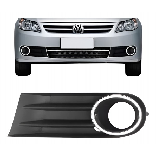 Grade Parachoque Gol Saveiro Voyage  Esquerdo (aro Cromado) Preto