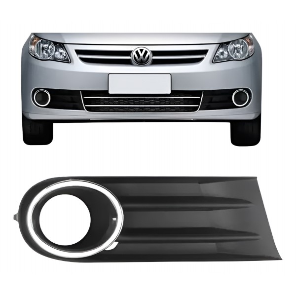 Grade Parachoque Gol Saveiro Voyage G5 Direito (aro Cromado) Preto