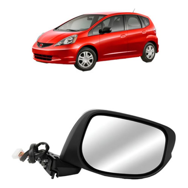 Retrovisor Eletrico C/ Pisca Fit 2009 A 2014 Primer