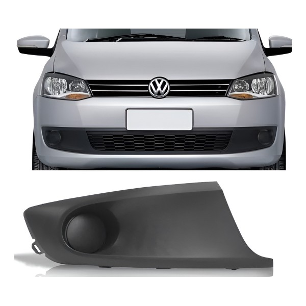 Grade Moldura Milha Direito Fox 2010 15 Sem Furo Cinza-escuro Direito