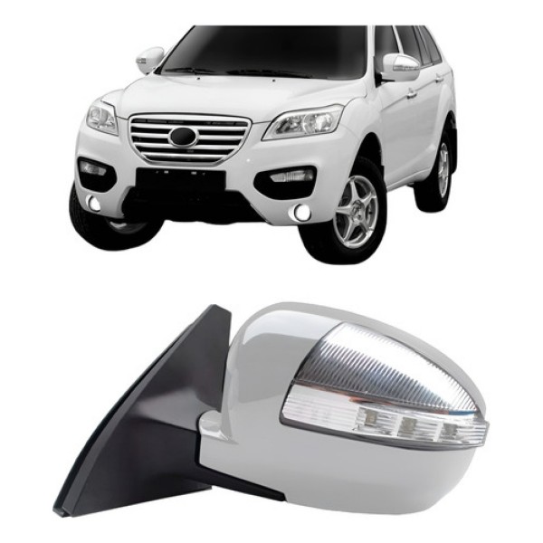 Retrovisor Lifan X60 2013 A 2016 Eletrico C/ Pisca