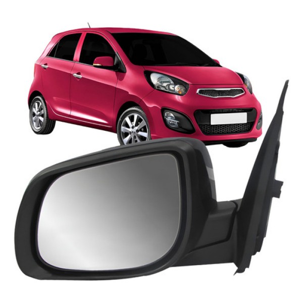 Retrovisor Picanto 2012 A 2015 Elétrico C/pisca Capa Preta
