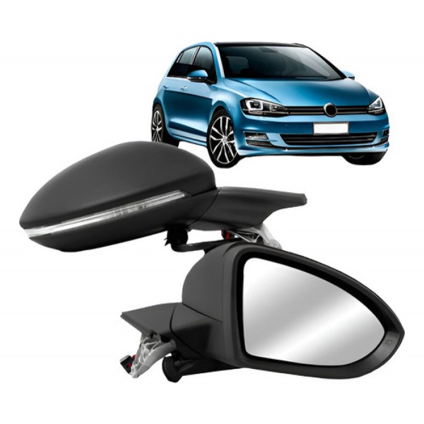 Par Retrovisor Elétrico Retratil Pisca Golf 2014 A 2018