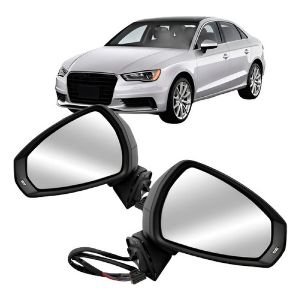 Par Retrovisor Audi A3 2013 A 2016 Eletrico Termico C/ Pisca