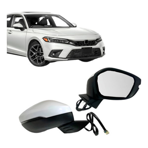 Retrovisor Externo Civic 2023 2024 Branco Eletrico Com Pisca