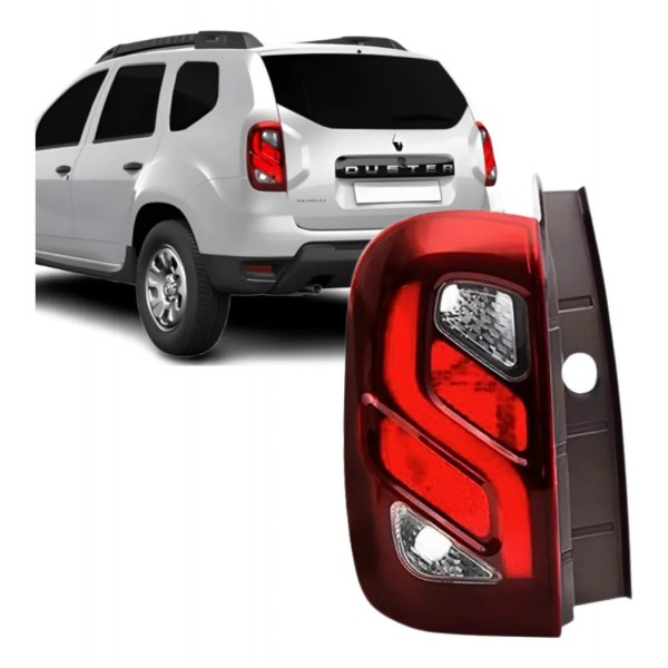 Lanterna Traseira C/ Led Duster 2016 A 2020 Lado Esquerdo Esquerdo/motorista Vermelho
