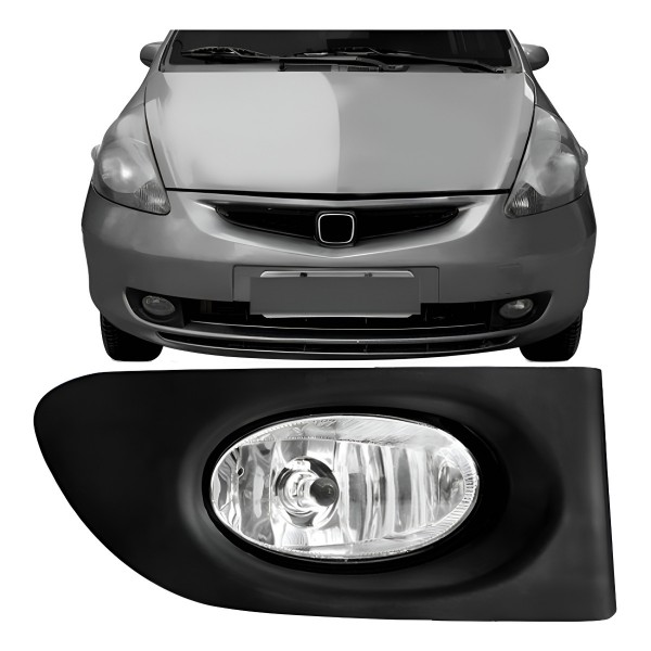Farol Milha Auxiliar Fit 2003 2004 2005 2006 Com Grade