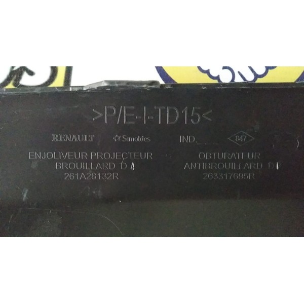 Moldura Farol De Milha Lado Dir. Renault Logan E Sandero Preto