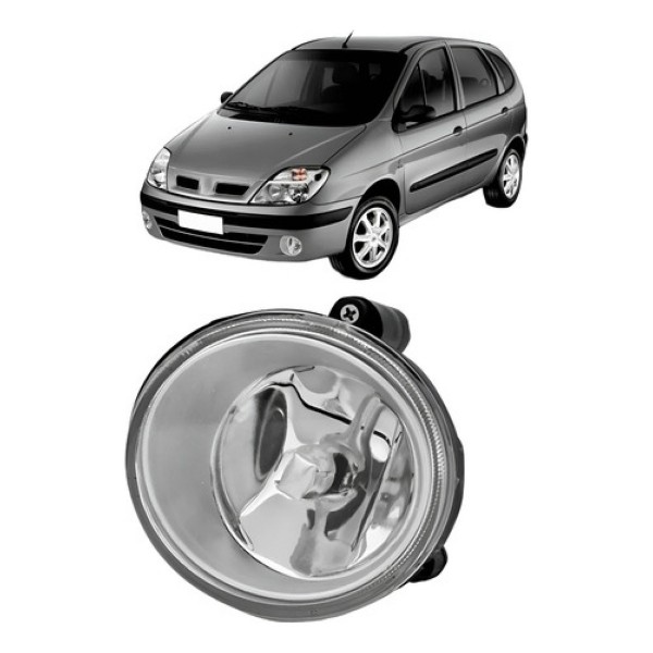 Farol Milha Megane Scenic 2001 A 2009 Redondo Lente Lisa
