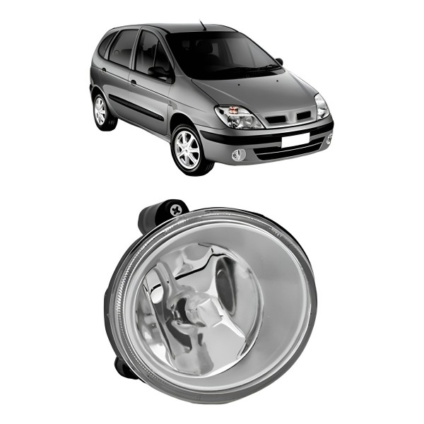 Farol Milha Megane Scenic 2001 A 2009 Redondo Lente Lisa