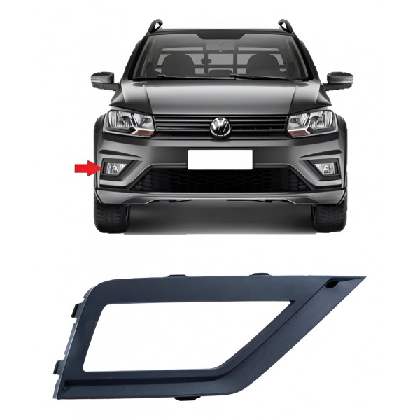 Grade Moldura Milha Saveiro G7 Com Furo Direito Original Preto Direito