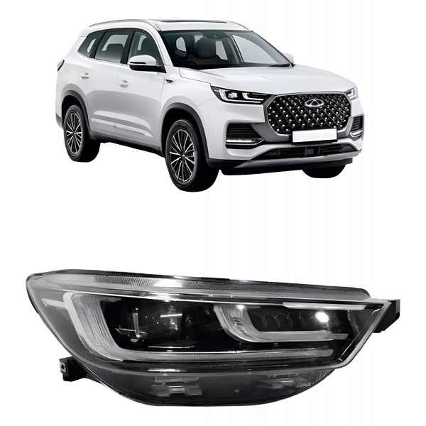 Farol Tiggo 8 Pro 2023 A 2024 Elétrico Led C/ Reator 10p Esquerdo/motorista