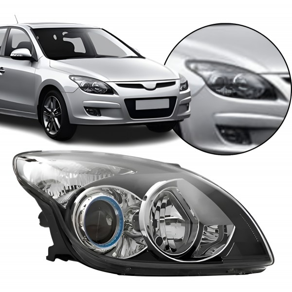 Farol Principal I30 2009 A 2012 Lado Direito Mascara Negra