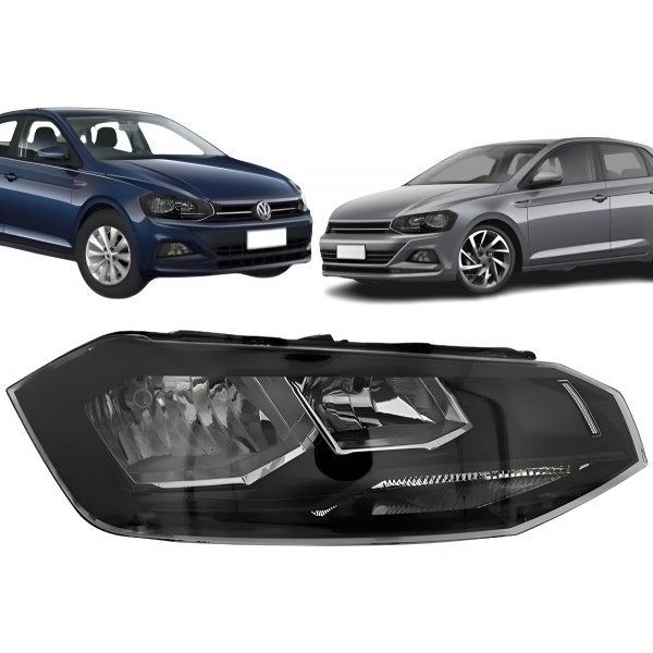 Farol Principal Polo Virtus 2018 A 2022 Friso Preto Direito/passageiro