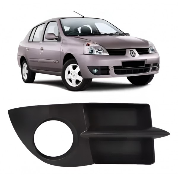 Moldura Farol Milha C/furo Clio 2006 A 2012 Direito Cinza-escuro Direito