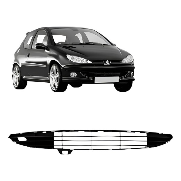 Grade Central Para Peugeot 206 98 A 04 Preto Boquinha