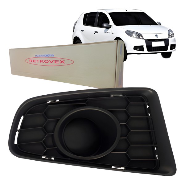 Grade Do Milha Sandero 2012 13 2014 Sem Furo Ld Retrovex Preto