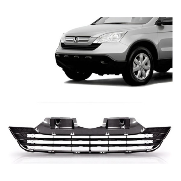 Grade Parachoque Central Crv 2007 2008 2009 Preto Preto