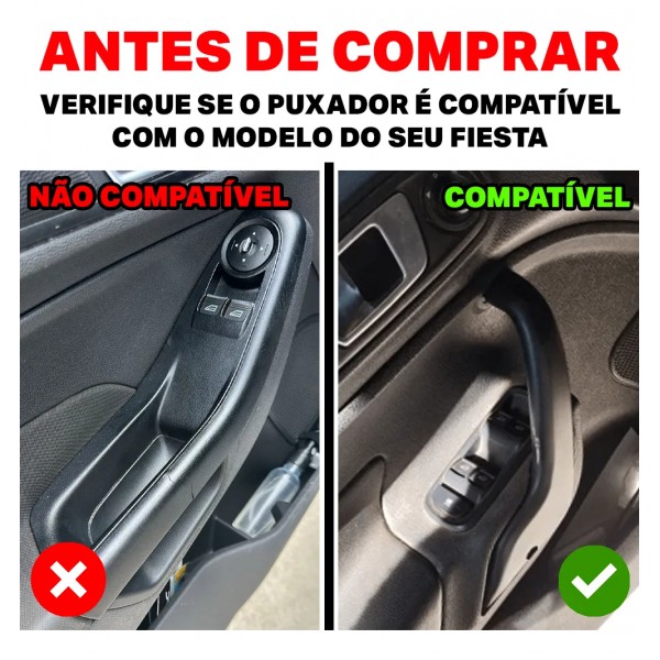 Puxador Alça Dianteira Esquerda New Fiesta Mexicano Preto