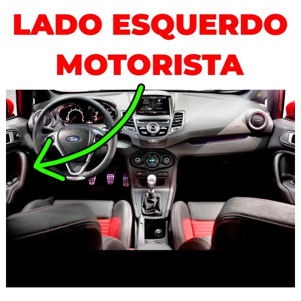 Puxador Alça Dianteira Esquerda New Fiesta Mexicano Preto