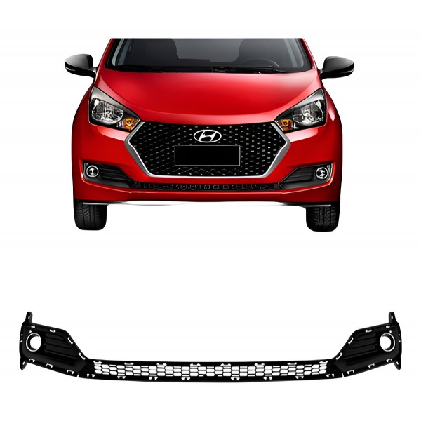 Grade Tela Inferior Parachoque Hb20 2016 2017 Com Furo Preto