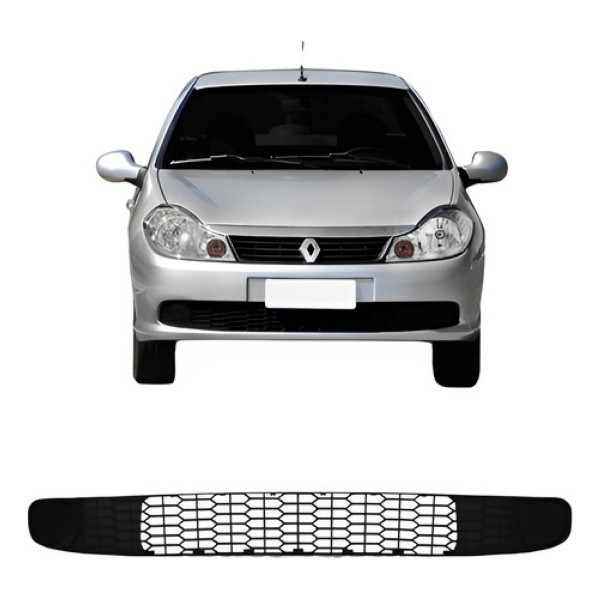 Grade Tela Parachoque Symbol 2010 2011 2012 2013 Sem Furo Preto