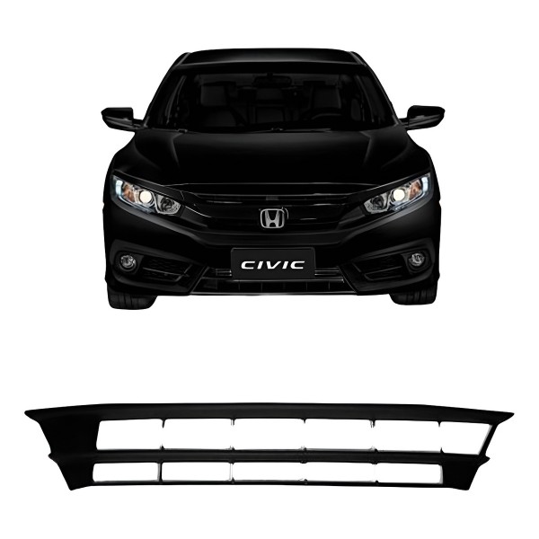 Grade Parachoque Central Honda Civic  2017 2018 2019 Preto