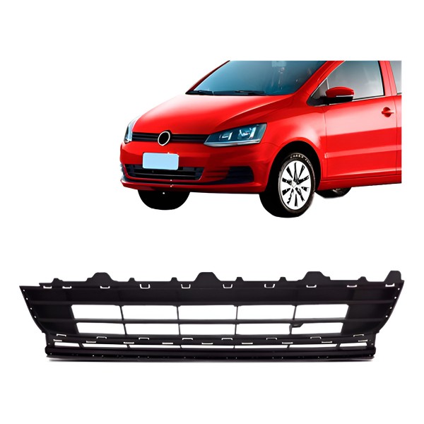 Grade Dianteira Parachoque Fox 2015 2016 2017 Friso Cinza Preto