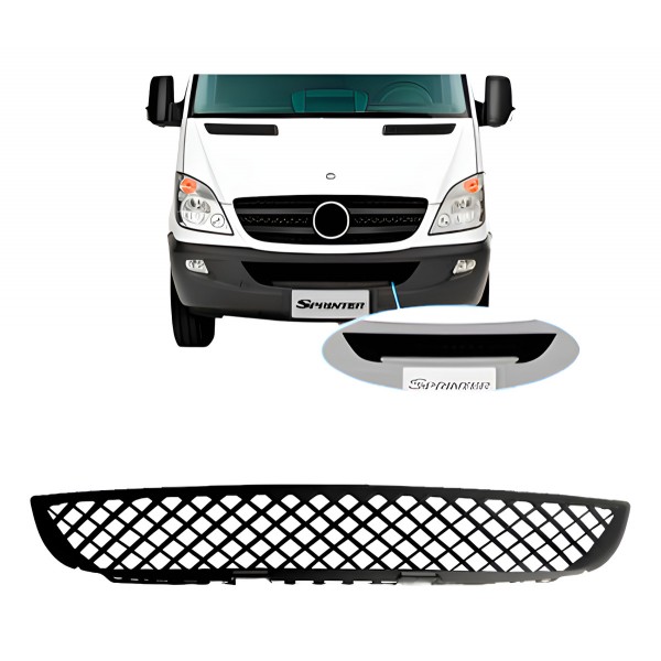 Grade Parachoque Dianteiro Sprinter 2012 Á 2017 Central Preto